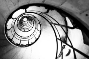 Stairs on the triumphal arch in Paris Stairs on the triumphal arch in Paris